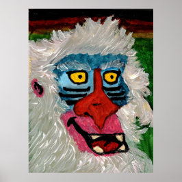 Mandrill Print, Waarde Poster Papier (Halfglans)