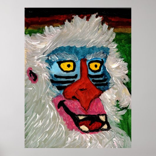 Mandrill Print, Waarde Poster Papier (Halfglans) (Voorkant)