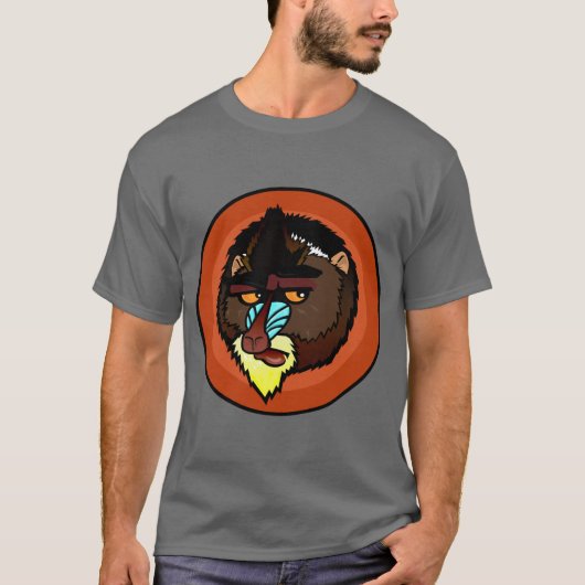 MANDRILL T-SHIRT MET KORTE MOUWEN (Voorkant)