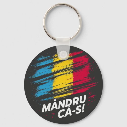 Mandru ca-s roman - vlag sleutelhanger (Voorkant)