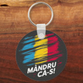 Mandru ca-s roman - vlag sleutelhanger (Voorkant)