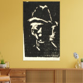 Mandsportret met hoed canvas afdruk (Insitu (Woonkamer))