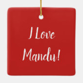 Mandu Koreaanse dumpland voor ontbijthangul Keramisch Ornament (Achterkant)