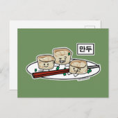 Mandu Koreaanse dumplas ontbijthangul Briefkaart (Voorkant / Achterkant)