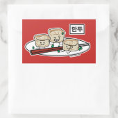Mandu Koreaanse dumplas ontbijthangul Rechthoekige Sticker (Tas)
