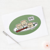 Mandu Koreaanse dumpling dim sum ontbijt Hangul Ovale Sticker (Envelop)