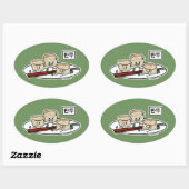 Mandu Koreaanse dumpling dim sum ontbijt Hangul Ovale Sticker (Vel)
