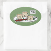 Mandu Koreaanse dumpling dim sum ontbijt Hangul Ovale Sticker (Tas)