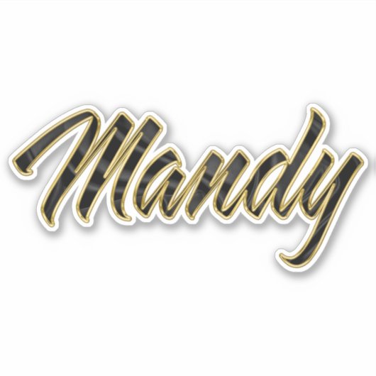 Mandy black gold Lettering Aufkleber Sticker (Voorkant)