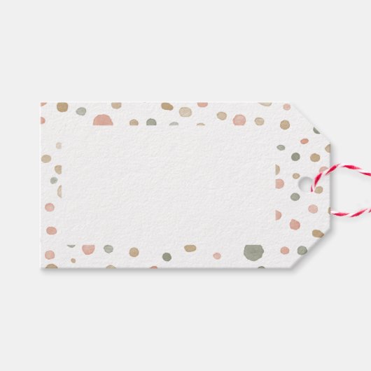 Mandy Confetti Waterverf Stippen Gift Label Cadeaulabel (Voorkant (Horizontaal))