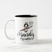 Mandy Mijn verpleegster - Aangepast Tweekleurige Koffiemok (Links)