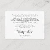 Mandy Minimalist Bedankt Verblijfskaarten Informatiekaartje (Achterkant)