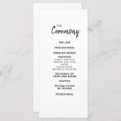 Mandy Minimalist Simple Ceremony Party Programma (Voorkant / Achterkant)
