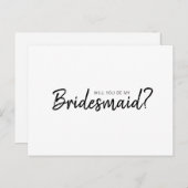 Mandy Minimalist Simple zal mijn bruidsmeisje zijn Uitnodiging Briefkaart (Voorkant / Achterkant)