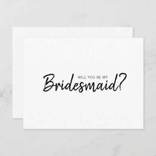 Mandy Minimalist Simple zal mijn bruidsmeisje zijn Uitnodiging Briefkaart (Voorkant / Achterkant)