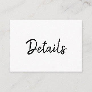 Mandy Minimalistische Eenvoudige Bijlagekaarten Informatiekaartje