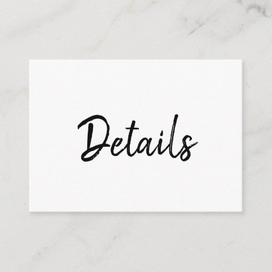 Mandy Minimalistische Eenvoudige Bijlagekaarten Informatiekaartje (Voorkant)