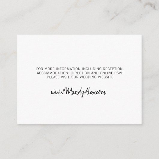 Mandy Minimalistische Eenvoudige Envelopkaarten Informatiekaartje (Achterkant)