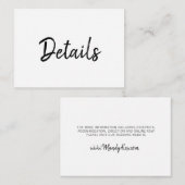 Mandy Minimalistische Eenvoudige Envelopkaarten Informatiekaartje (Voorkant / Achterkant)