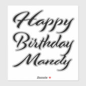 Mandy Name Vorname black Sticker Geburtstag (Vel)