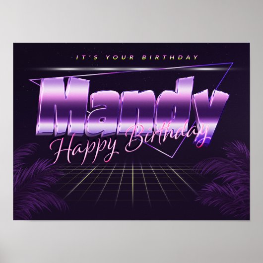 Mandy Name Vorname retro Poster Geburtstag (Voorkant)