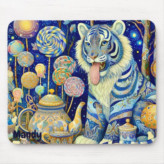 MANDY ~ Paisley Tiger ~ theefeest ~ Mousepad Muismat (Voorkant)