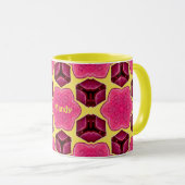 MANDY ~ Roze paddenstoelpatroon ~ Gepersonaliseerd Mok (Voorkant rechts)