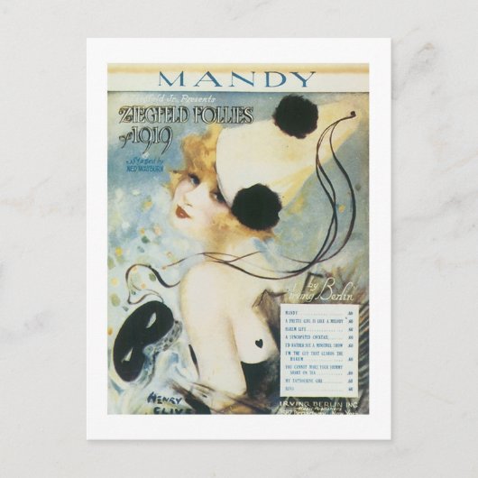 Mandy Vintage Songbook Hoesje Briefkaart (Voorkant)