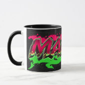Mandy Vorname Name Graffiti red green Tasse Mok (Links)