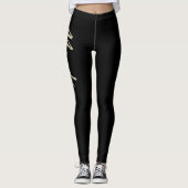 Mandy white gold Handwriting Hose Leggings (Voorkant)