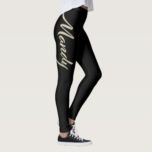 Mandy white gold Handwriting Hose Leggings (Rechts)