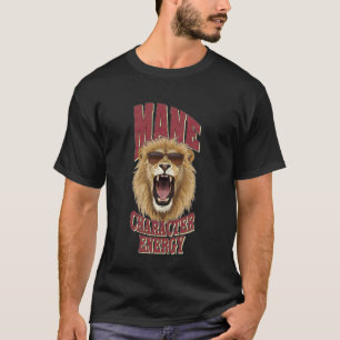 Mane Karakter Energie Grappige Leeuw met Zonnebril T-shirt