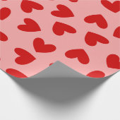 Maneater Heart Love valentijnen rood roze Cadeaupapier (Hoek)