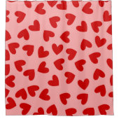Maneater Heart Love valentijnen rood roze Douchegordijn (Voorkant)