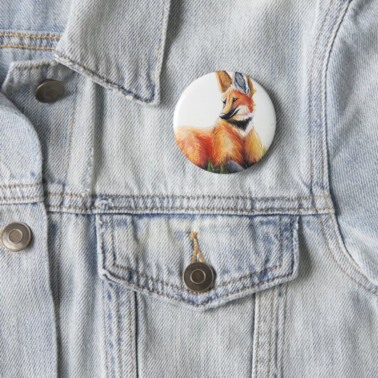 Maned Wolf Button (In situ)