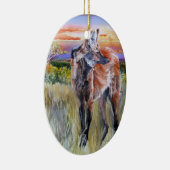 Maned Wolf Waterverf Art Keramisch Ornament (Rechts)