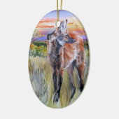 Maned Wolf Waterverf Art Keramisch Ornament (Links)