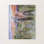 Maned Wolf Waterverf Art Puzzle Legpuzzel (Verticaal)