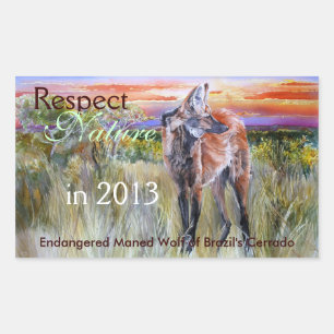 Maned Wolf Waterverf Kunst Stickers