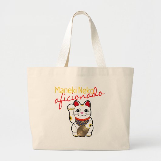 Maneki Neko Aficionado Grote Tote Bag (Voorkant)