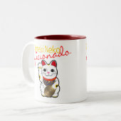 Maneki Neko Aficionado Tweekleurige Koffiemok (Voorkant links)