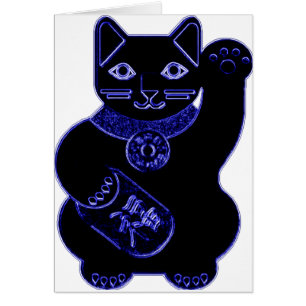 maneki neko blue neon