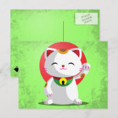 Maneki Neko Briefkaart (Voorkant / Achterkant)