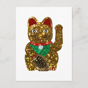 maneki neko cat briefkaart