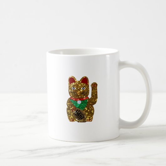 maneki neko cat koffiemok (Rechts)