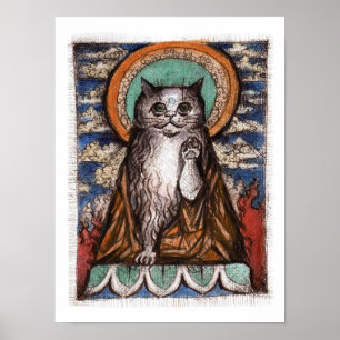 Maneki Neko Cat Poster - Buddha Cat
