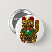 maneki neko cat ronde button 5,7 cm (Voorkant /achterkant)