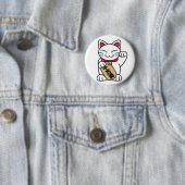 Maneki Neko Cat Ronde Button 5,7 Cm (In situ)