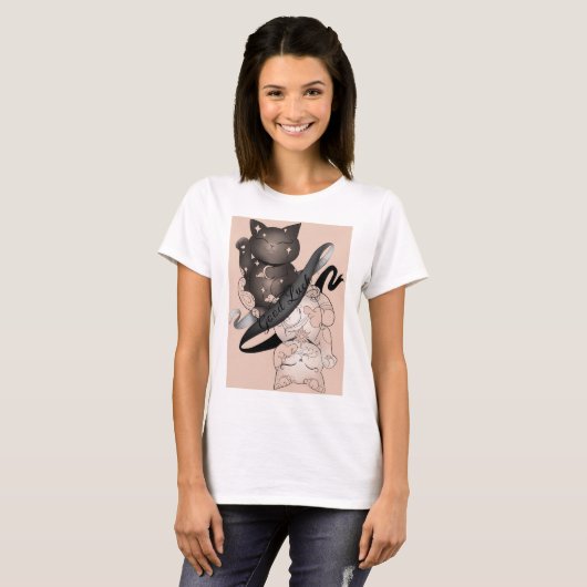 Maneki Neko Cats Succes T-shirt (Voorkant volledig)