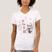 Maneki Neko Cherry Blossom Harmony T-shirt (Voorkant)